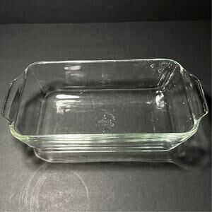 Vintage Anchor Hocking Fire-King #441 Clear Glass 1 Qt Loaf Pan Made in USA